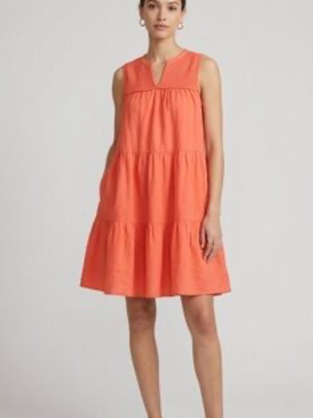 Crown & Ivy Women's Sleeveless Solid Smocked Peasant Dress Size XL